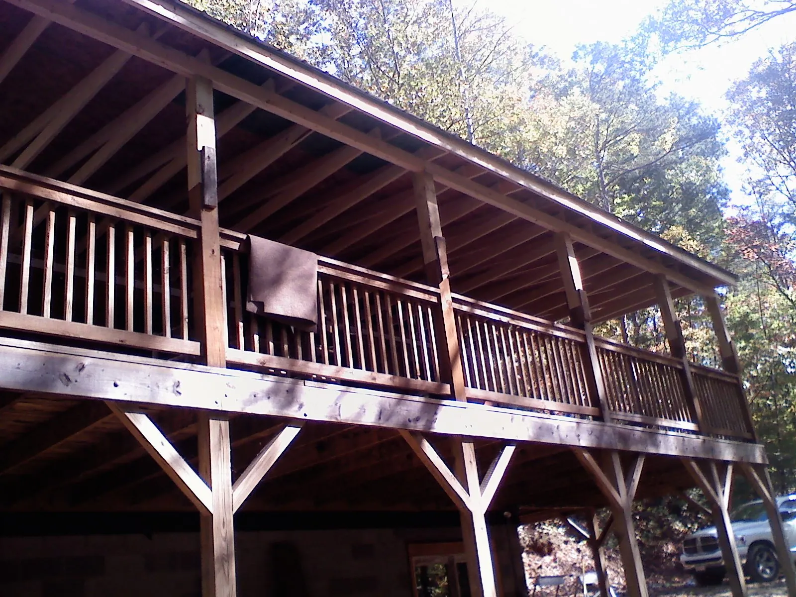 Timber framing under a new elevated porch and deck — Roof Leak Repair in Ukiah by Roofing Brothers